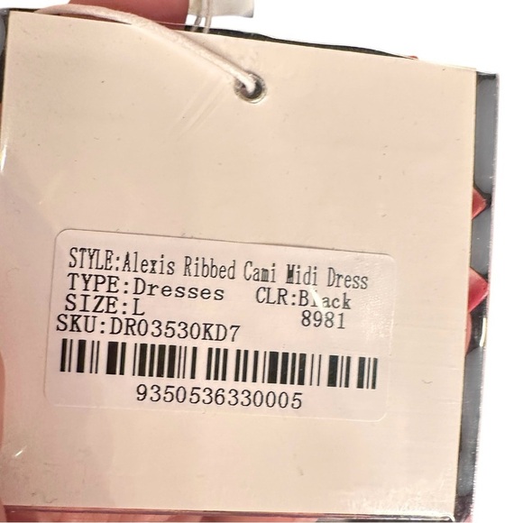 Alexis Ribbed Cami Midi Dress - Black Meshki NWT Size Large - Picture 8 of 9